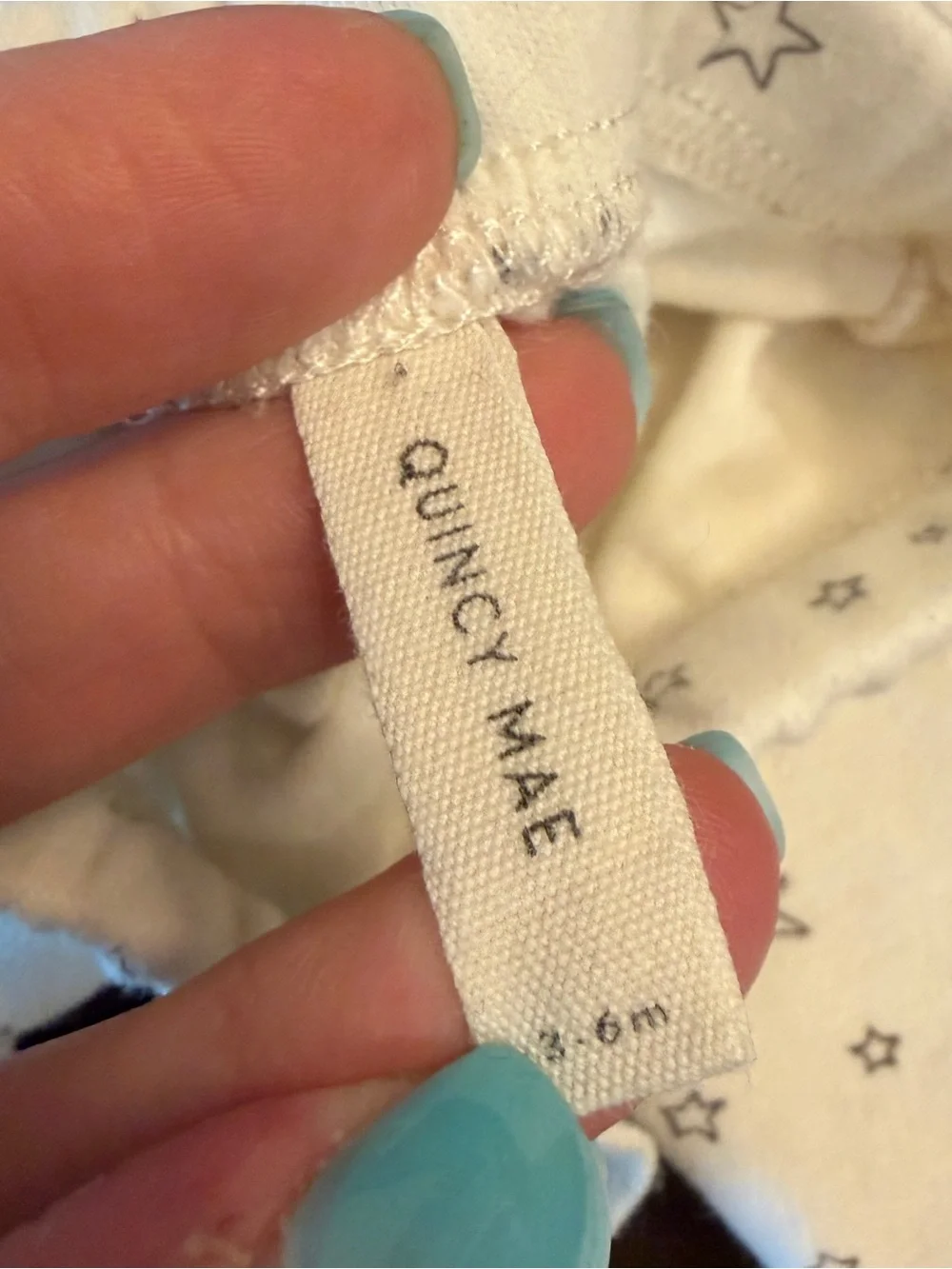 Quincy Mae Baby White Star Print Pants Gender Neutral 3-6 Months Jogger